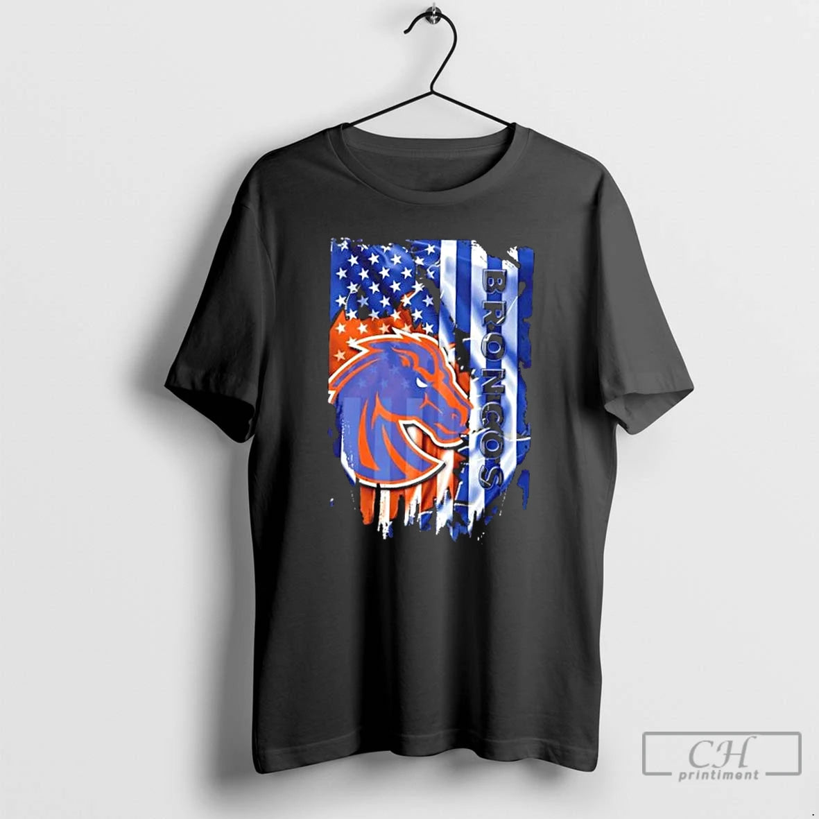 Classic Boise State Broncos Football X American Flag