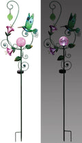 Hummingbird Solar Stake Metal and Glass