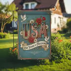 USA 250 Years of Freedom Garden Flag Floral Patriotic Anniversary Yard Decor IIX