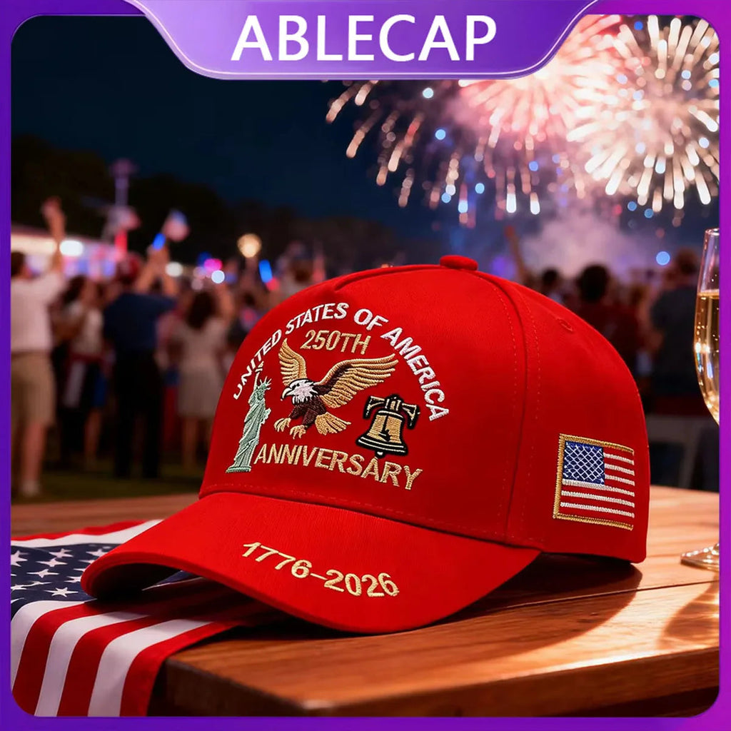 💥 Get 40% Off Today 💥 ABLECAP USA 250th Hat Eagle Liberty Bell Cap