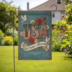USA 250 Years of Freedom Garden Flag Floral Patriotic Anniversary Yard Decor IIX