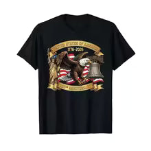 American 250th Anniversary 1776 2026 Patriotic Bald Eagle T Shirt For Men Summer USA Flag Liberty Bell Classic Short Sleeve Tops