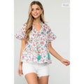 /Size Xl/ Flower Print Tiered Tassel Tie Top Unisex T-shirt, Sweatshirt, Hoodie, Long Sleeve Tee
