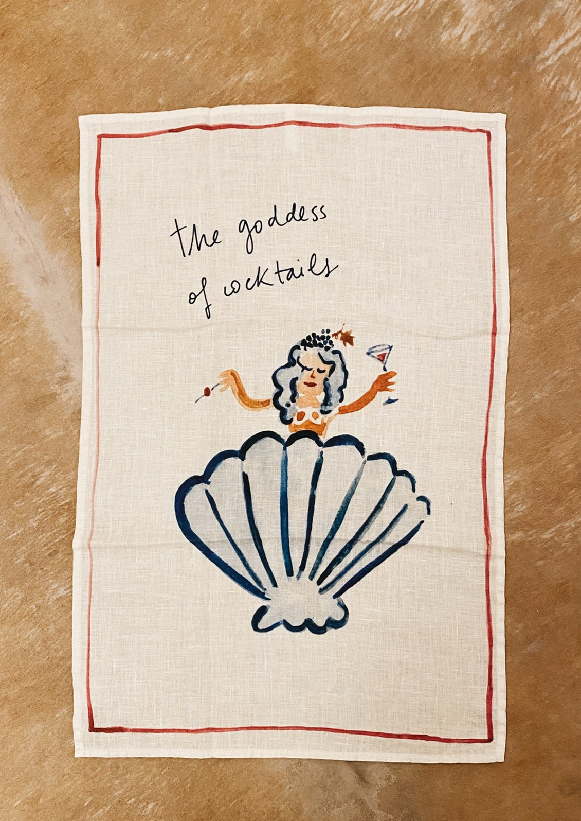 Cocktail Hour Linen Tea Towel