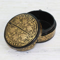 Gold and Black Papier Mache Decorative Box from India 'Alluring Grandeur'