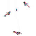 Handmade Recycled Plastic Mobile with Three Vibrant Birds 'Enchanted Flight'