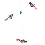 Handmade Recycled Plastic Mobile with Three Vibrant Birds 'Enchanted Flight'