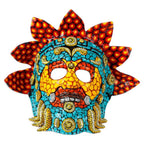 Lacquered Hand-Painted Papier Mache Mexican Serpent God Mask 'Kukulkan'