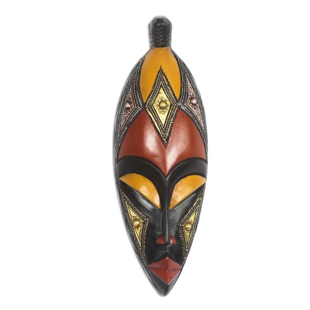 Baule-Inspired African Wood Mask from Ghana 'Baule Style'