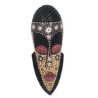 Sese Wood African Wall Mask with Floral Motif 'Young and Free'