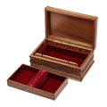 Hand Carved Floral Wood Jewelry Box 'Sunflower Mandalas'