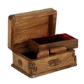 Hand Carved Floral Wood Jewelry Box 'Treasured Roses'
