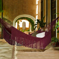 Cotton Rope Hammock in Wine Triple from Mexico 'Wine Cascade'
