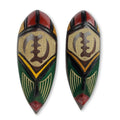 Hand Carved and Painted Adinkra Symbol Masks Pair 'None But God'