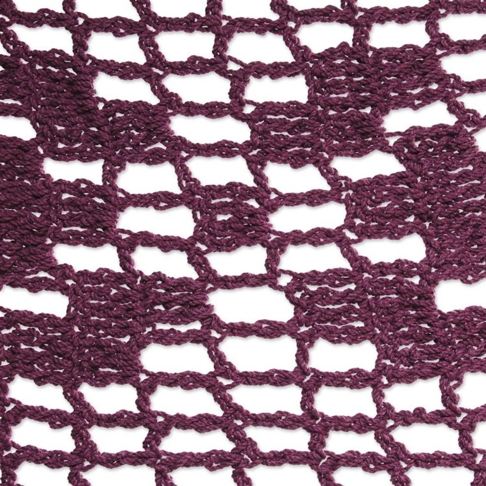 Burgundy Tasseled Cotton Hammock Double From Mexico 'Veranda Dreams in Bordeaux'