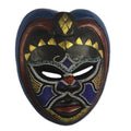 African Wood Wall Mask with Brass and Beading 'Kande'