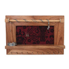 Wood and Cotton Jewelry Display Wall Panel Handmade in Bali 'Tegalalang Heritage in Tan'
