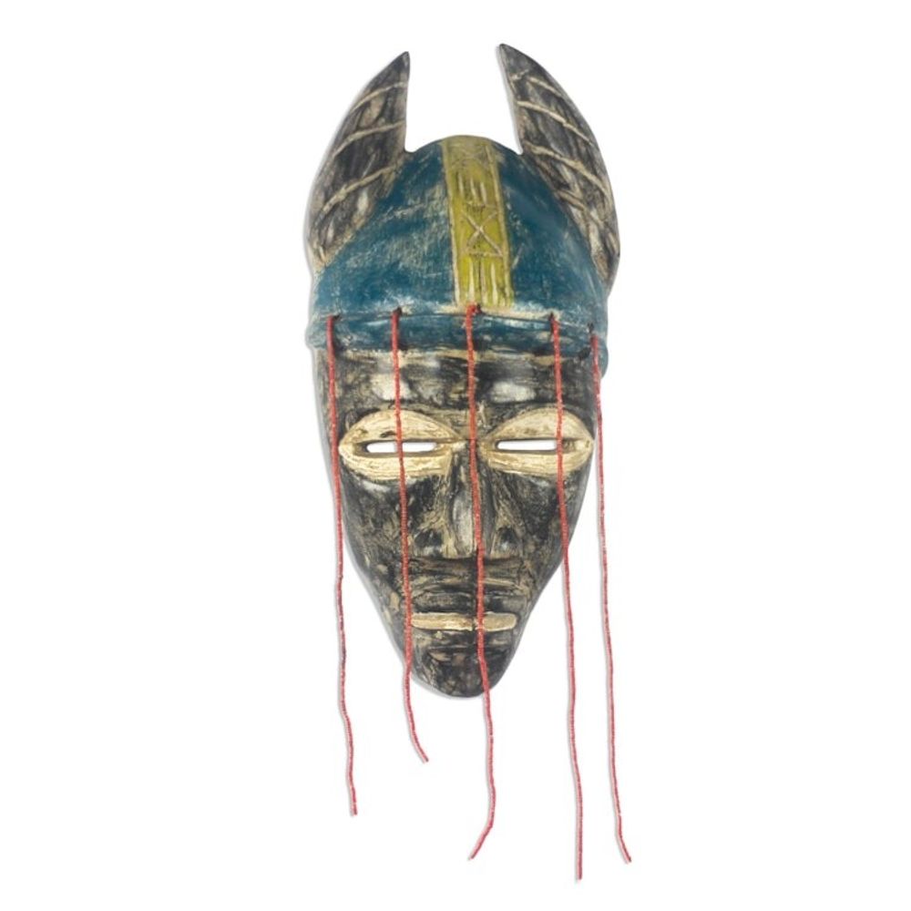 Damba-Themed African Wood Mask from Ghana 'Damba Pride'
