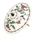 Hand-Painted White Crane Motif Saa Paper Decorative Parasol 'Morning Cranes'