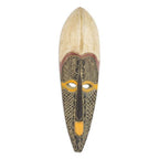 Handcrafted African Sese Wood Wall Mask from Ghana 'In the Distance'