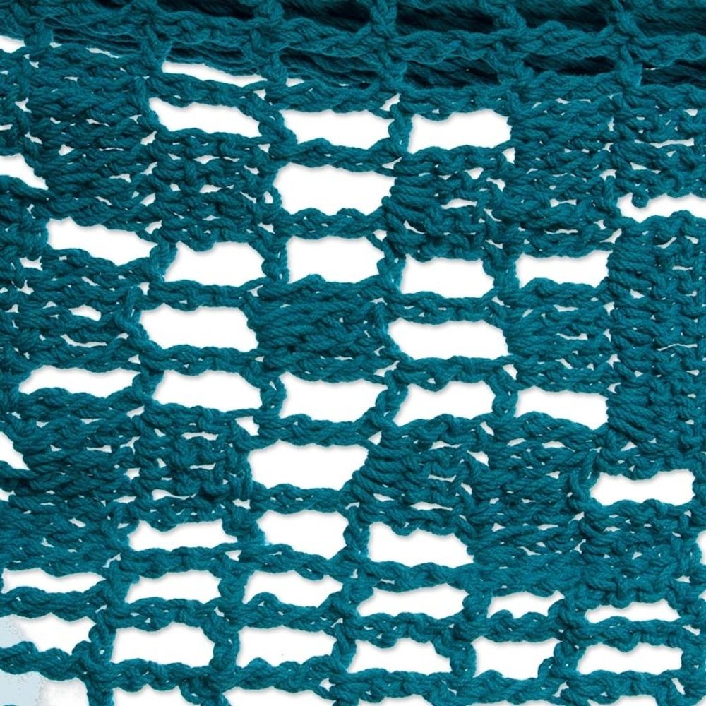 Handwoven Teal Cotton Hammock Double from Mexico 'Veranda in Teal'