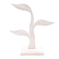 White Jempinis Wood Leaf-Themed Jewelry Holder 10 Inch 'Daun Salam in White'
