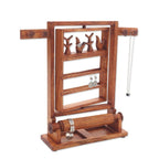Floral Jempinis Wood Jewelry Stand in Brown from Bali 'Serene Forest in Brown'