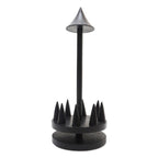 Artisan Crafted Jempinis Wood Jewelry Holder 'Black Umbrella'