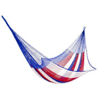 Red White and Blue Hand Woven Nylon Maya Hammock Single 'Patriotic'