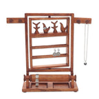 Floral Jempinis Wood Jewelry Stand in Brown from Bali 'Serene Forest in Brown'
