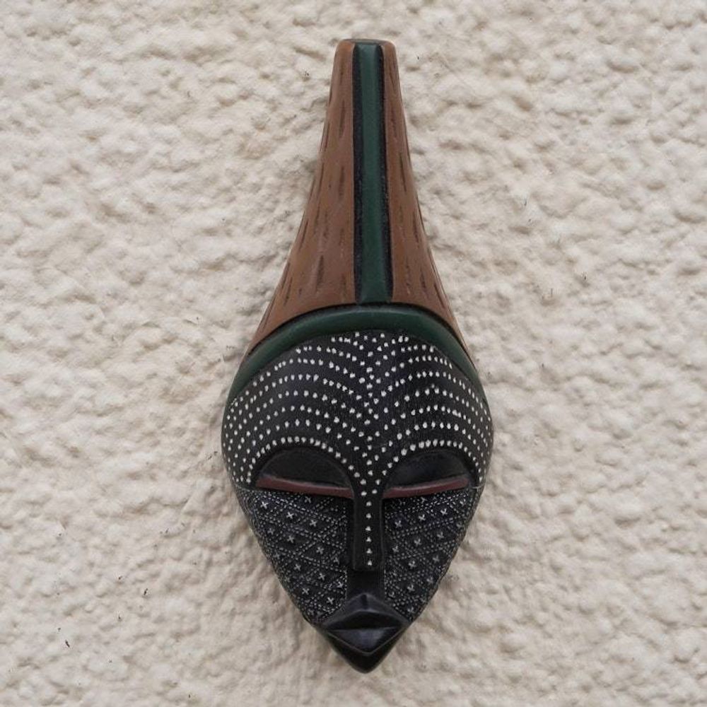 Handmade African Mahogany Wood Mask 'Elinam'
