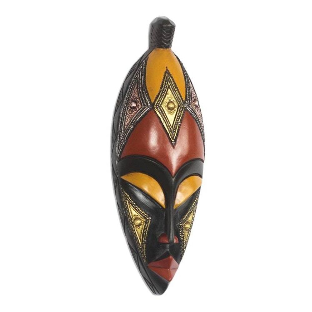 Baule-Inspired African Wood Mask from Ghana 'Baule Style'