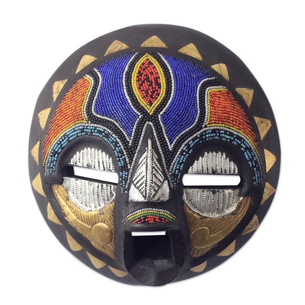 African Bridal Beaded Mask Crafted by Hand 'Sadaki'