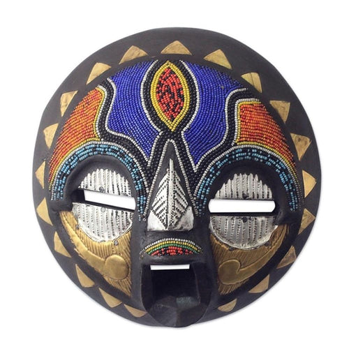 African Bridal Beaded Mask Crafted by Hand 'Sadaki'