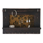 Hand Crafted Jewelry Display Wall Panel in Wood and Cotton 'Tegalalang Heritage in Brown'