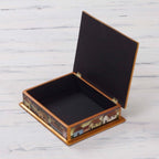 Reverse Painted Glass Jewelry Box 'Flower Family'