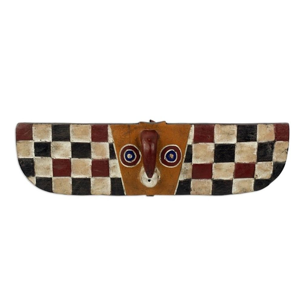 Artisan Crafted Wall Mask 'Butterfly Colors'
