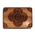Hand Carved Floral Wood Jewelry Box 'Treasured Roses'
