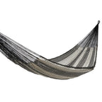 Handwoven Double Hammock in Black and Natural from Mexico 'Night Stripes'