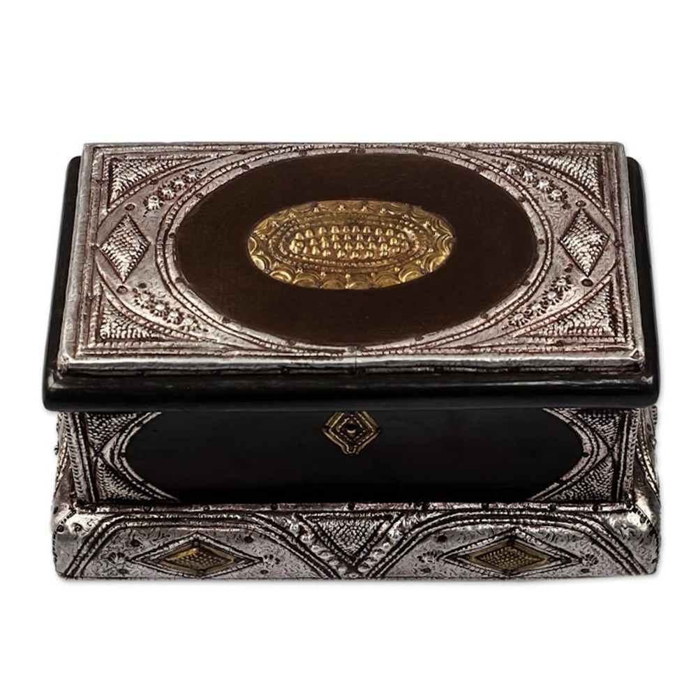 Sese Wood and Aluminum Plated Jewelry Box 'Royal Jewels'