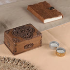 Hand Carved Floral Wood Jewelry Box 'Treasured Roses'