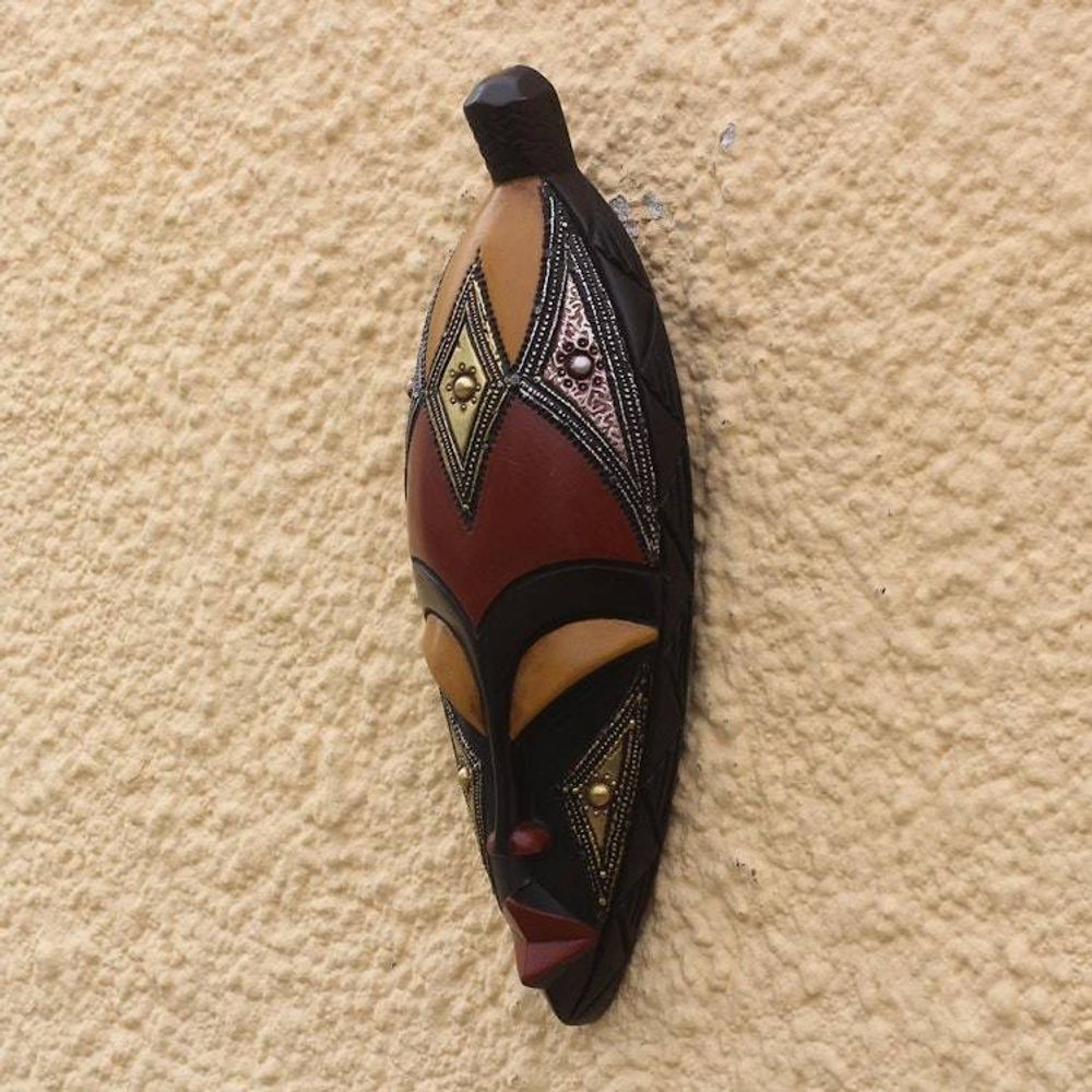 Baule-Inspired African Wood Mask from Ghana 'Baule Style'