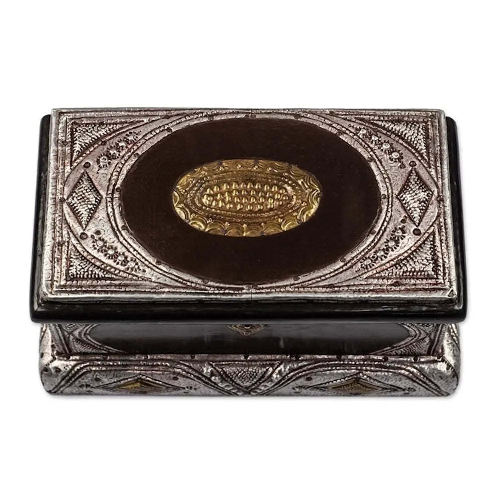 Sese Wood and Aluminum Plated Jewelry Box 'Royal Jewels'