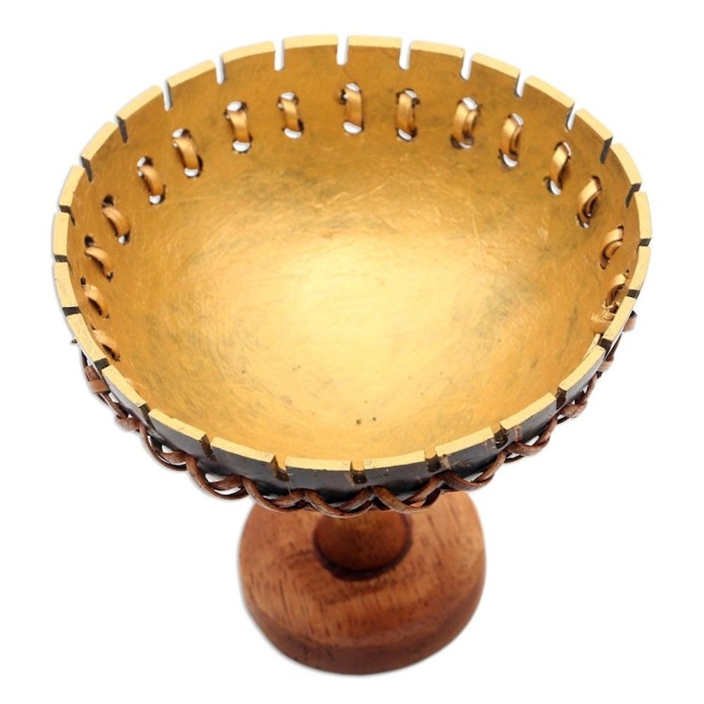 Coconut Shell Jewelry Stand Crafted in Bali 'Personal Treasure'