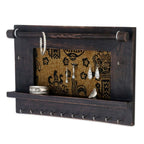 Hand Crafted Jewelry Display Wall Panel in Wood and Cotton 'Tegalalang Heritage in Brown'