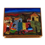 Reverse Painted Glass Jewelry Box 'Flower Family'