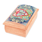 Butterfly and Heart-Themed Decoupage Jewelry Box from Mexico 'Butterfly Heart'