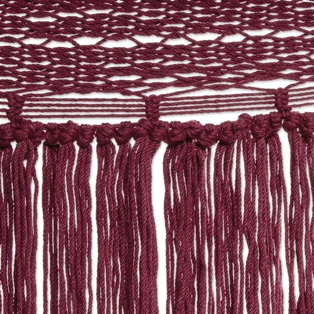 Cotton Rope Hammock in Wine Triple from Mexico 'Wine Cascade'