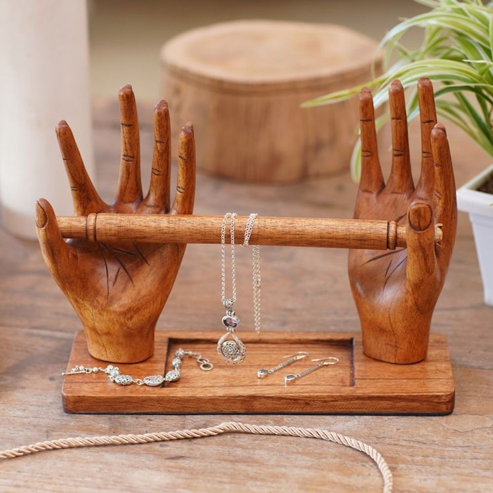 Handmade Jempinis Wood Jewelry Display 'Holding Memories'