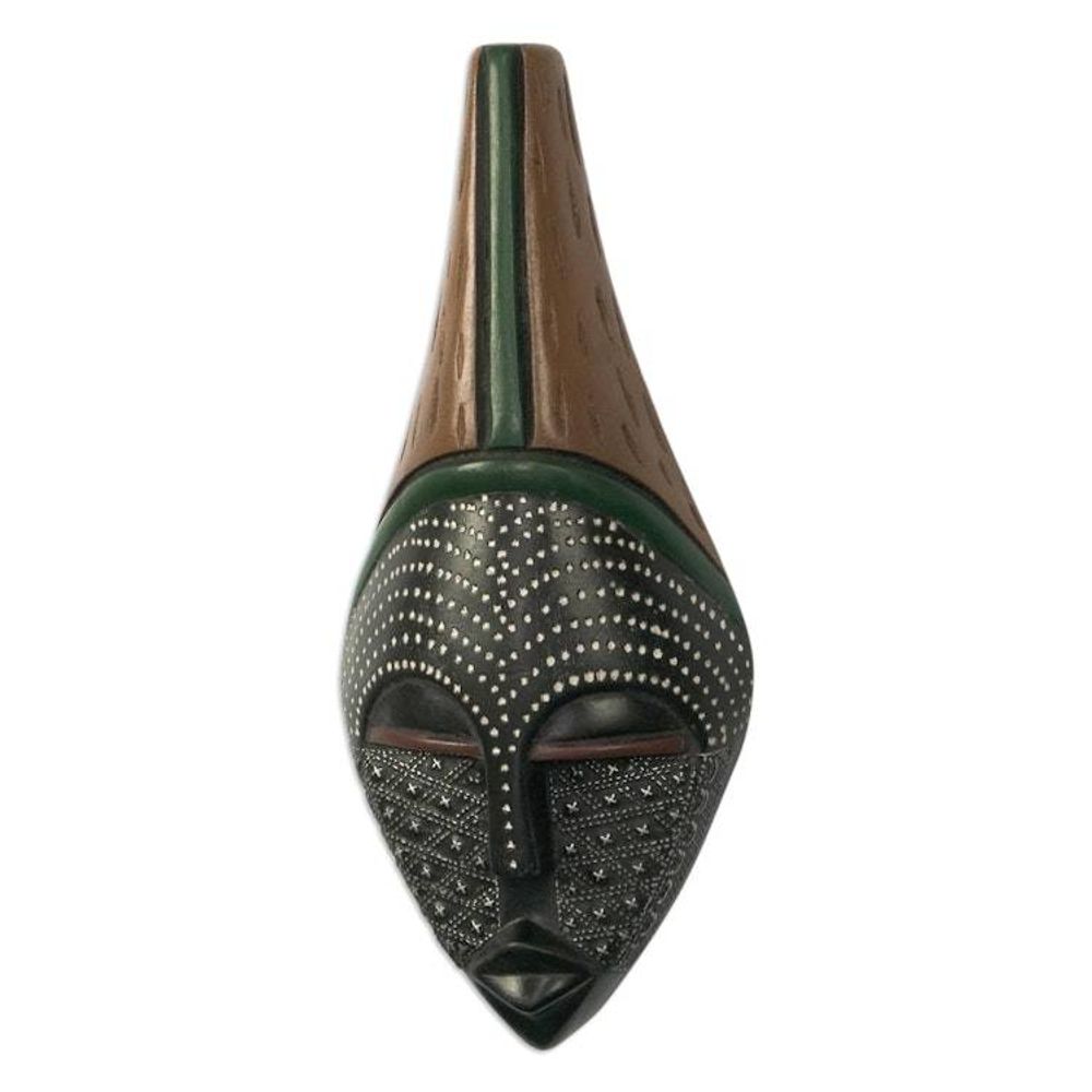 Handmade African Mahogany Wood Mask 'Elinam'